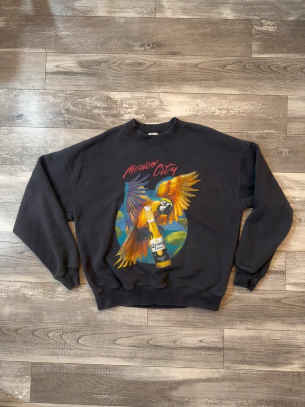 Abercrombie & Fitch Oversized Fleece Lined Graphic Sweatshirt Corona “Mexico Ci